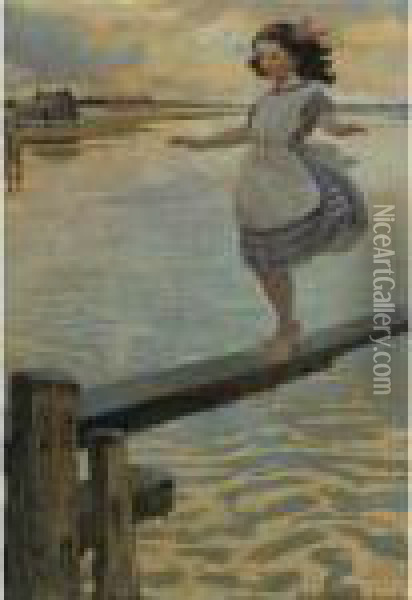 The Little Em'ly Oil Painting - Jessie Wilcox-Smith