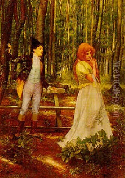 The Courtship Oil Painting - Max Levis