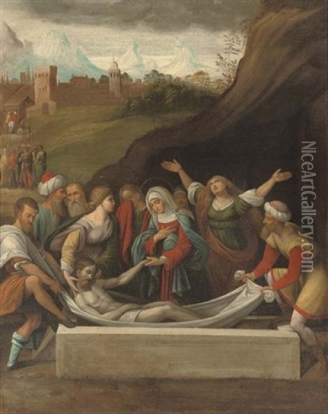 The Entombment Oil Painting - Benvenuto Tisi da Garofalo