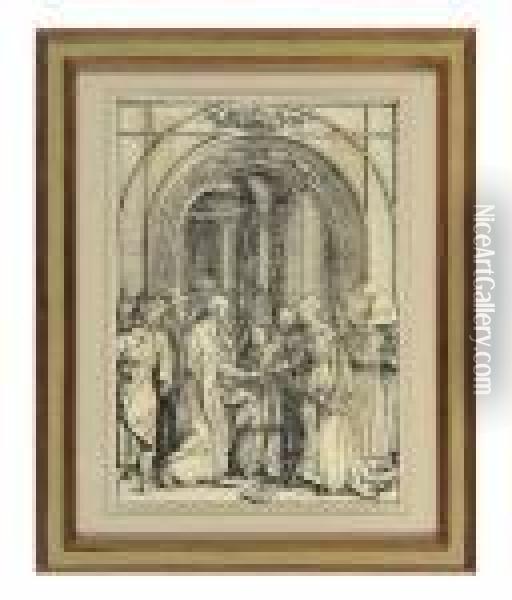 The Betrothal Of The Virgin, From The Life Of The Virgin Oil Painting - Albrecht Durer