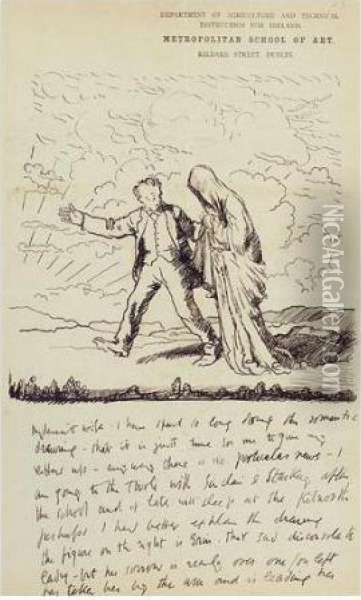 Erin: An Illustrated Letter To Grace Orpen Oil Painting - Sir William Newenham Montague Orpen