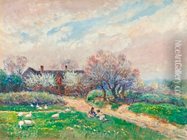 Tavasszal Oil Painting - Ignac Ujvary