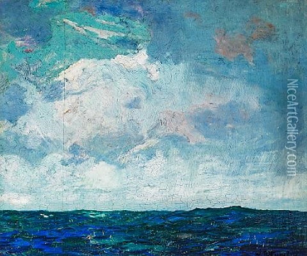 Gathering Storm In The South Seas, Tahiti Oil Painting - William Ritschel