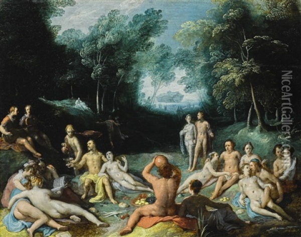 The Depravity Of Mankind Before The Flood Oil Painting - Cornelis Cornelisz Van Haarlem