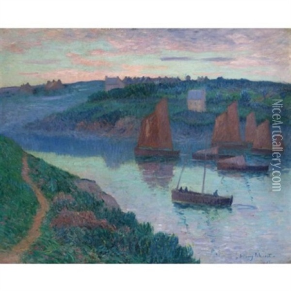 Bateaux De Peche En Bretagne Oil Painting - Henry Moret