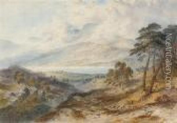 View Over A Loch Oil Painting - Charles Frederick Buckley