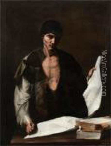 Archimede Oil Painting - Jusepe de Ribera