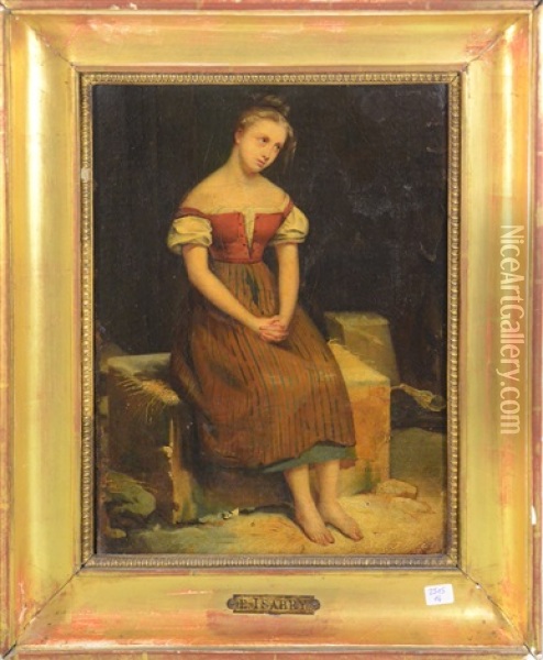 Portrait De Jeune Paysanne Oil Painting - Louis-Gabriel-Eugene Isabey