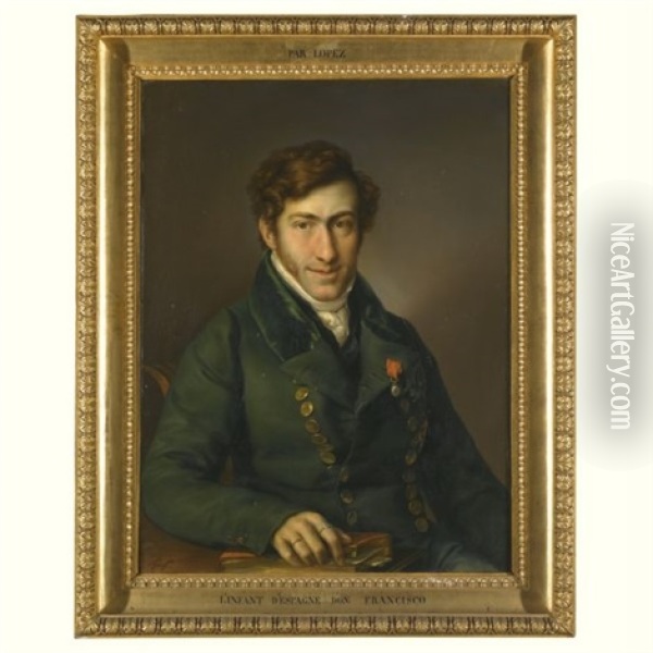 Portrait Of Don Francisco De Paula Of Bourbon, Infante Of Spain Oil Painting - Vicente Lopez y Portana