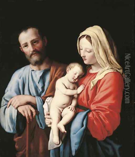 The Holy Family 3 Oil Painting - Giovanni Battista Salvi, Il Sassoferrato