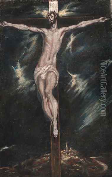 The Crucifixion Oil Painting - El Greco (Domenikos Theotokopoulos)