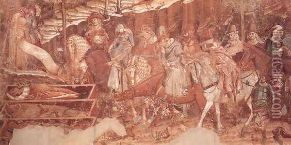 Triumph of Death (detail 3) c. 1350 Oil Painting - Bounamico Buffalmacco