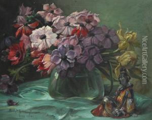 Stilleven Met Anemonen Oil Painting - Privat Livemont