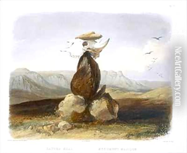 Magic Pile Erected by the Assiniboin Indians Oil Painting - Karl Bodmer