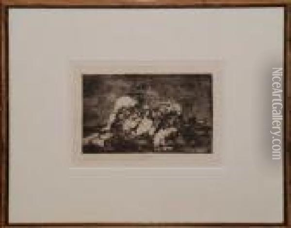 Soldiers Oil Painting - Francisco De Goya y Lucientes