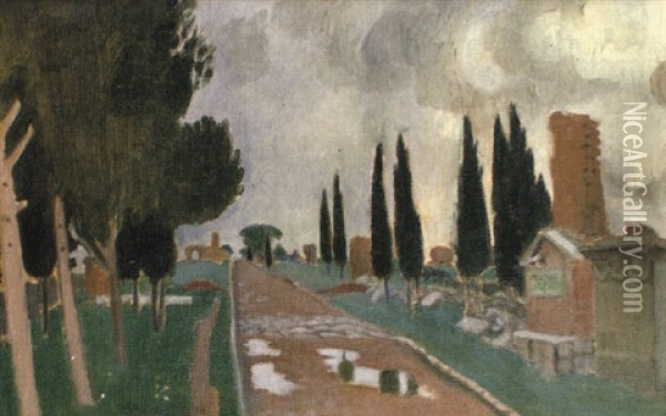 Via Appia Oil Painting - Maurice Denis