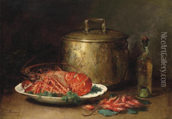 The Seafood Platter Oil Painting - Guillaume-Romain Fouace