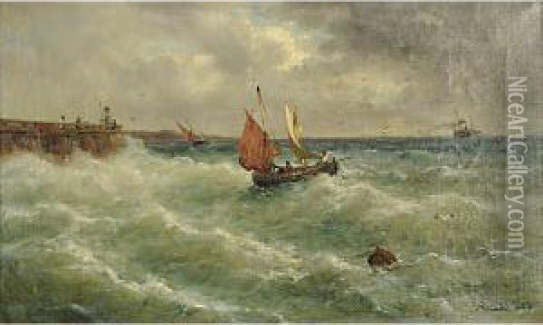 Temporale Sul Mare Oil Painting - Antonio Rose'