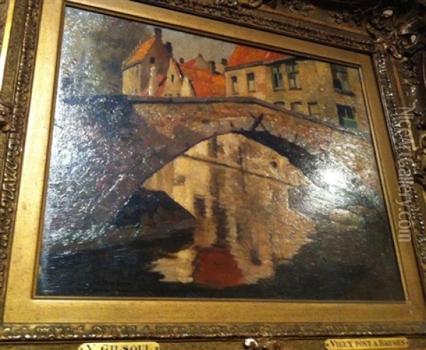 Le Pont De Bruges Oil Painting - Victor Olivier Gilsoul