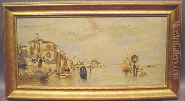 Venice Oil Painting - Egisto Massoni