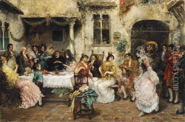 The Marriage Oil Painting - Juan Pablo Salinas
