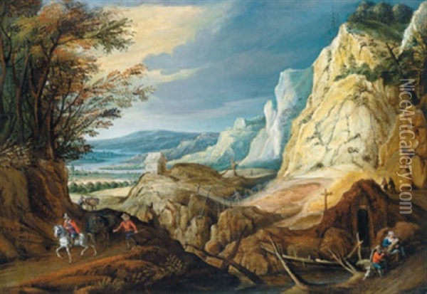 Felslandschaft Oil Painting - Joos de Momper the Younger