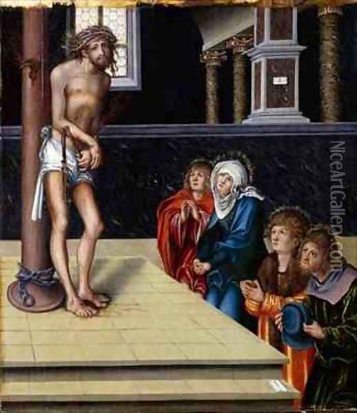 Christ at the Column Oil Painting - Lucas The Elder Cranach