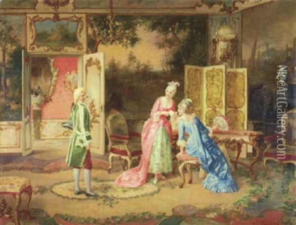 Letter From A Suitor Oil Painting - Franz Von Persoglia