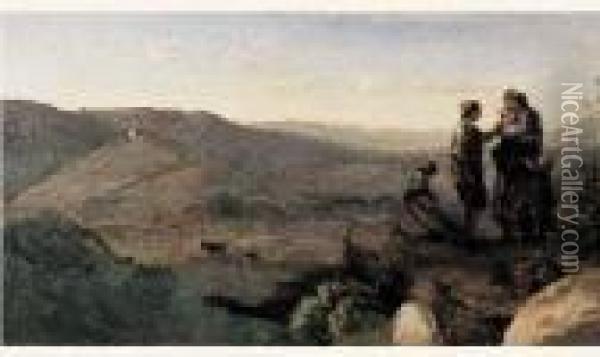 Famille De Chevriers Italiens Oil Painting - Jean-Baptiste-Camille Corot