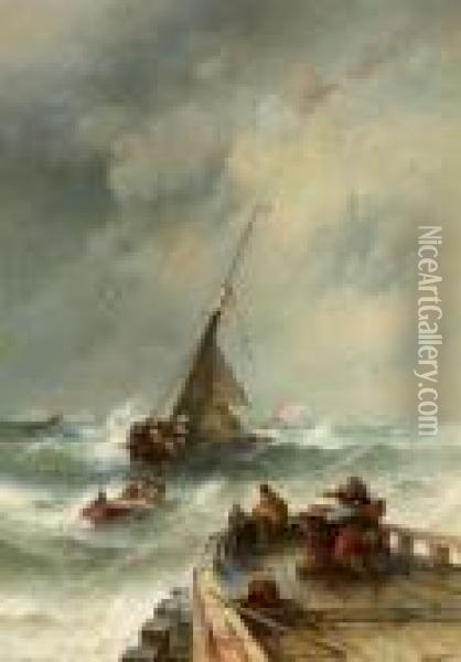 Marine. Oil Painting - Theodor Alexander Weber