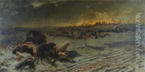 L'incendio Di Mosca Del 1812 Oil Painting - Roberto Fontano
