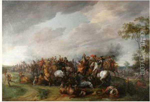 Choc De Cavalerie. Oil Painting - Pieter Snayers