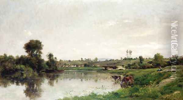 Les Sablieres pres de Valmondois Oil Painting - Charles-Francois Daubigny