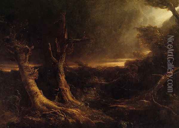 A Tornado in the Wilderness Oil Painting - Thomas Cole