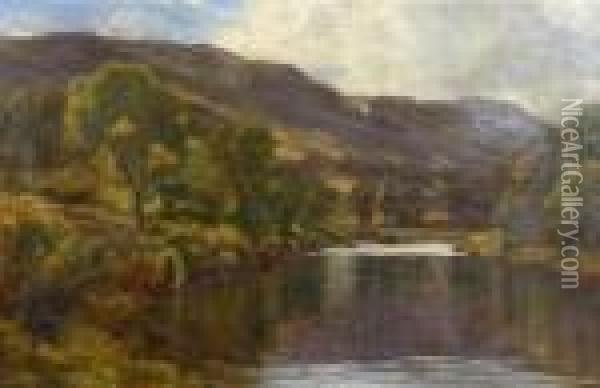 A Quiet Pool On The River Lyon, Perthshire Oil Painting - Duncan Cameron