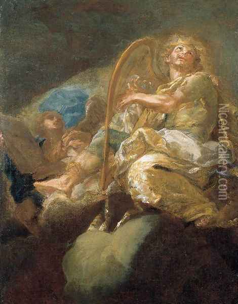 King David Playing the Harp Oil Painting - Giacomo del Po