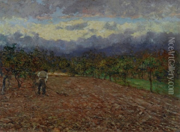 Lavoro Nei Campi 1898 Oil Painting - Adolfo Tommasi