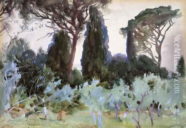 Landscape Near Florence Oil Painting - John Singer Sargent