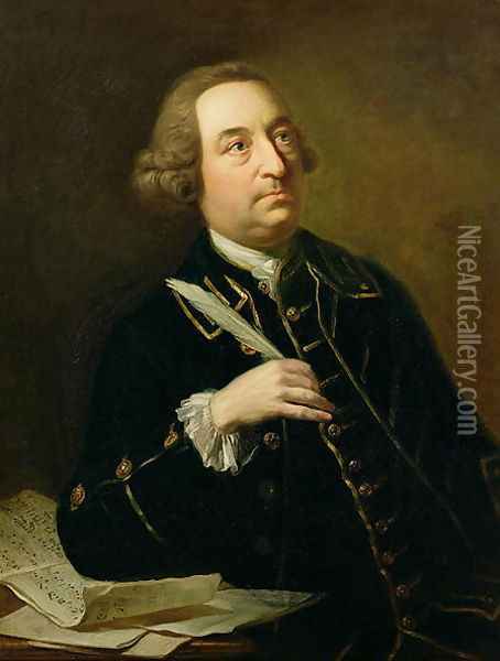 Portrait of John Christopher Smith (1712-95), musician and amanuensis of Handel Oil Painting - Johann Zoffany