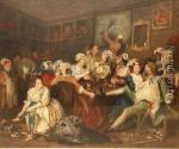A Set Of Eight Coloured Prints Oil Painting - William Hogarth