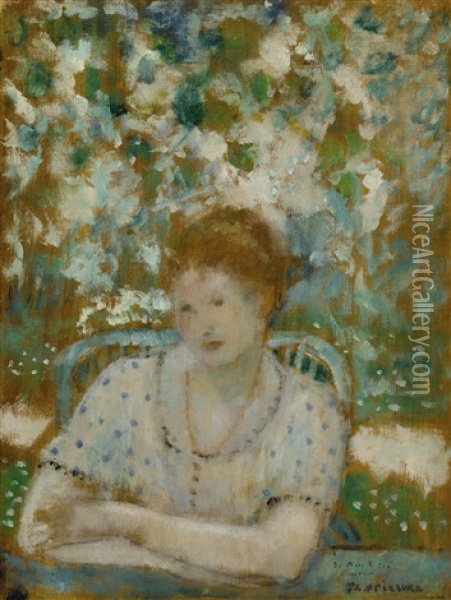 Portrait Of A Lady Oil Painting - Frederick Carl Frieseke