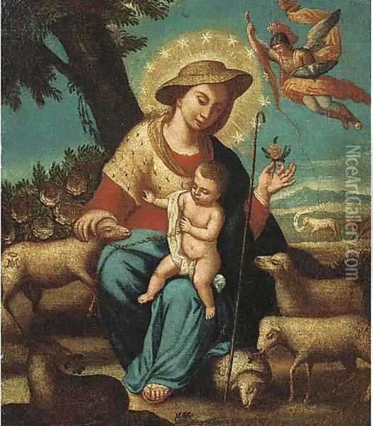 The Virgin and Child Oil Painting - Josefa De Ayala, Called Josefa D'Obidos