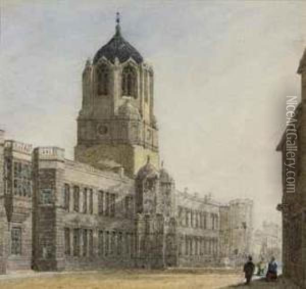 Tom Tower, Christ Church, Oxford Oil Painting - George Pyne