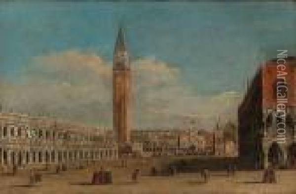 The Piazzetta, Venice, Looking Towards St.mark's Square Oil Painting - Giacomo Guardi