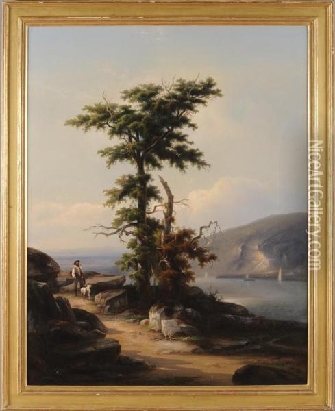 Break Neck Mountain On The Hudson Oil Painting - Max Eglau