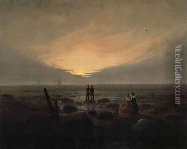 Moonrise by the Sea Oil Painting - Caspar David Friedrich
