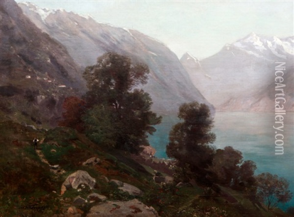 Motiv Z Alp Oil Painting - Johann Novopacky