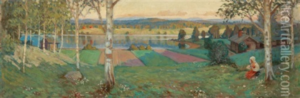 Summer Landscape From Dalarna Oil Painting - Stan Gustaf Herman Ankarcrona