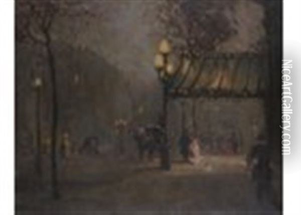 Leaving The Theatre Oil Painting - Hilda Fearon