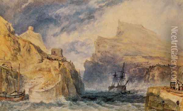 Boscastle Cornwall Oil Painting - Joseph Mallord William Turner